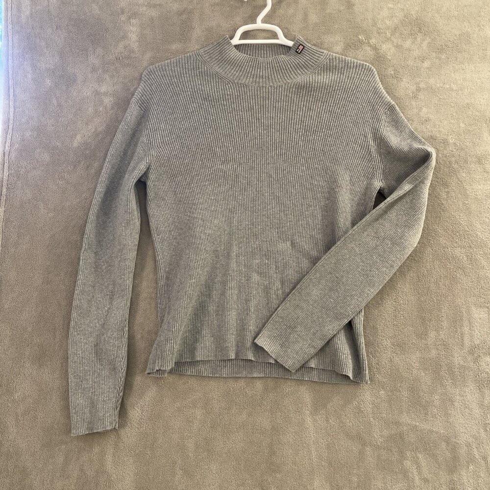 POLO JEANS COMPANY Gray Knit Turtle Neck Pullover Women Size L Long Sleeve .129P